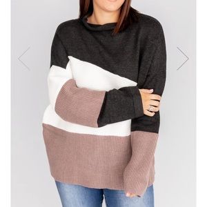 Colorblock Turtleneck Sweater